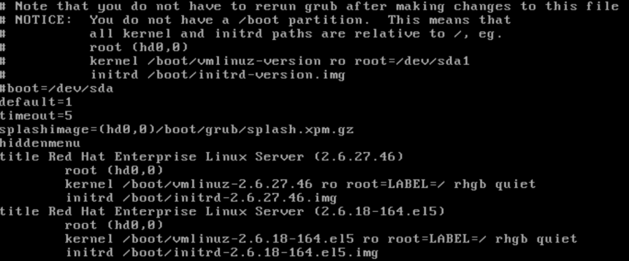 linux grub file